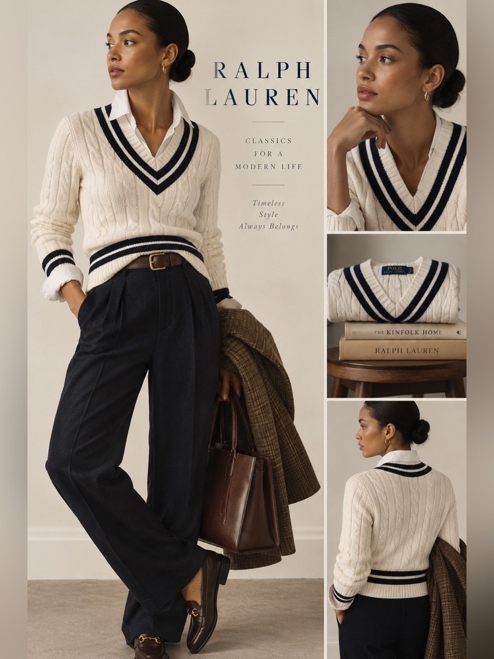 Polo Ralph Lauren Cable Knit Varsity Sweater | NWOT | Size S